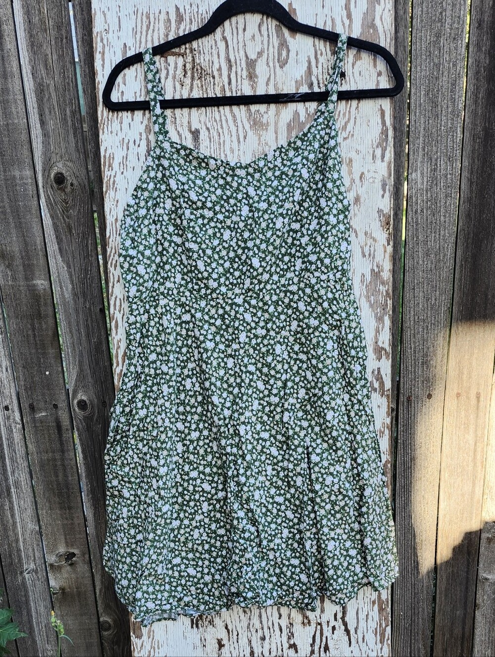 Old Navy Green Floral Spaghetti-Strap Mini Dress